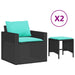 Set mobilier de grădină cu perne, 4 piese, negru, poliratan - WALTI WALTI
