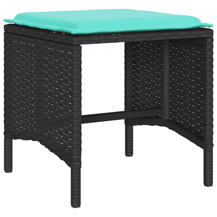 Set mobilier de grădină cu perne, 4 piese, negru, poliratan - WALTI WALTI