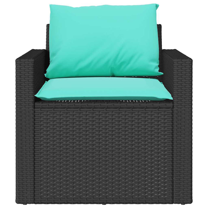 Set mobilier de grădină cu perne, 4 piese, negru, poliratan - WALTI WALTI