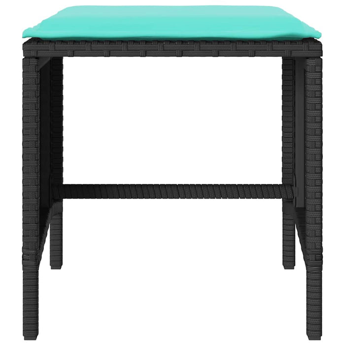 Set mobilier de grădină cu perne, 4 piese, negru, poliratan - WALTI WALTI