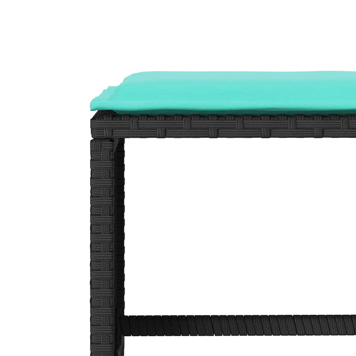 Set mobilier de grădină cu perne, 4 piese, negru, poliratan - WALTI WALTI