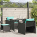 Set mobilier de grădină cu perne, 4 piese, negru, poliratan - WALTI WALTI