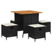 Set mobilier de grădină cu perne, 5 piese, negru, poliratan - WALTI WALTI