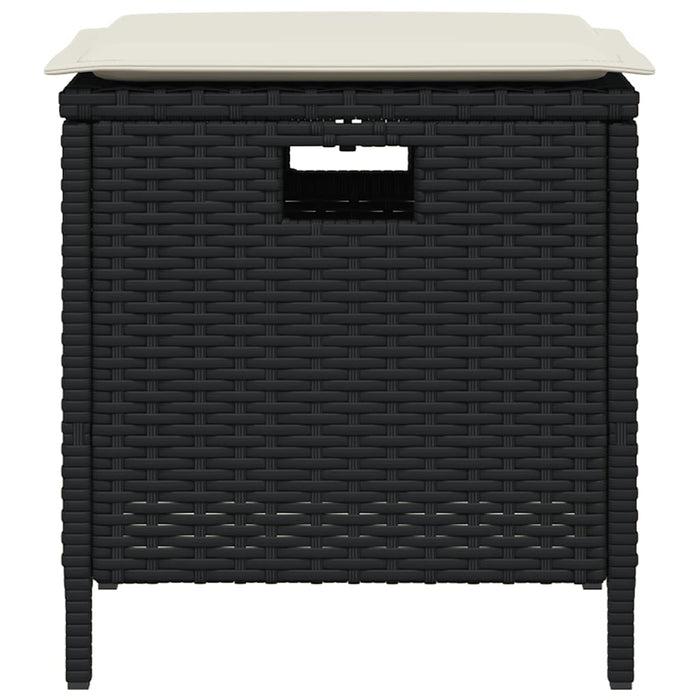 Set mobilier de grădină cu perne, 5 piese, negru, poliratan - WALTI WALTI