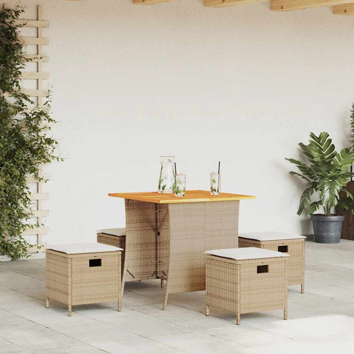 Set mobilier de grădină cu perne, 5 piese, bej, poliratan - WALTI WALTI