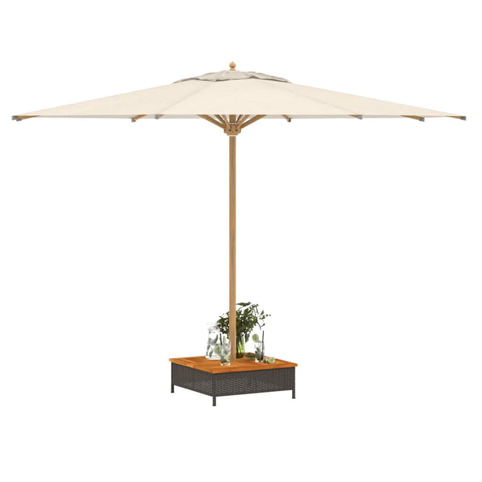 Mască suport umbrelă de soare negru 70x70x25cm poliratan/acacia - WALTI WALTI