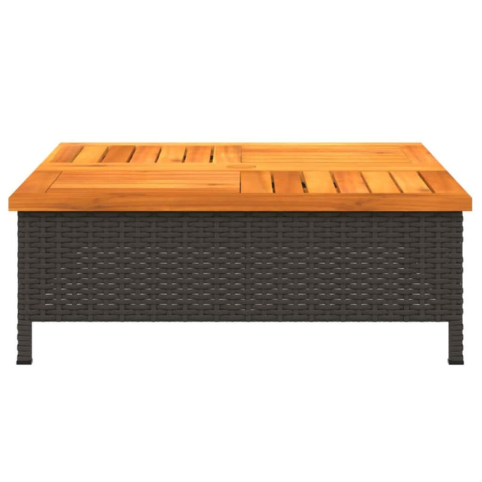 Mască suport umbrelă de soare negru 70x70x25cm poliratan/acacia - WALTI WALTI
