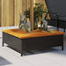 Mască suport umbrelă de soare negru 70x70x25cm poliratan/acacia - WALTI WALTI