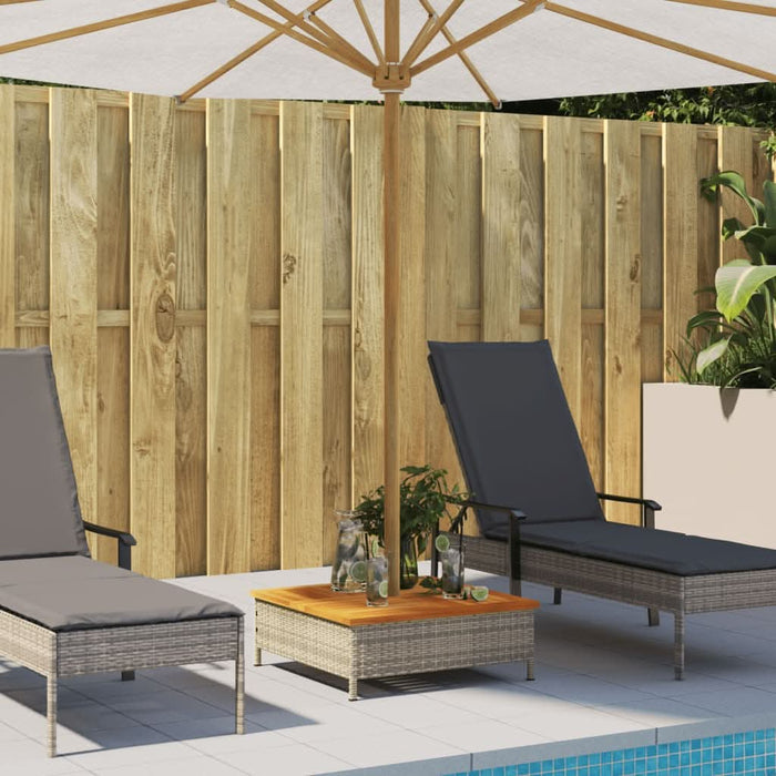 Mască suport umbrelă de soare, gri 70x70x25 cm poliratan/acacia - WALTI WALTI