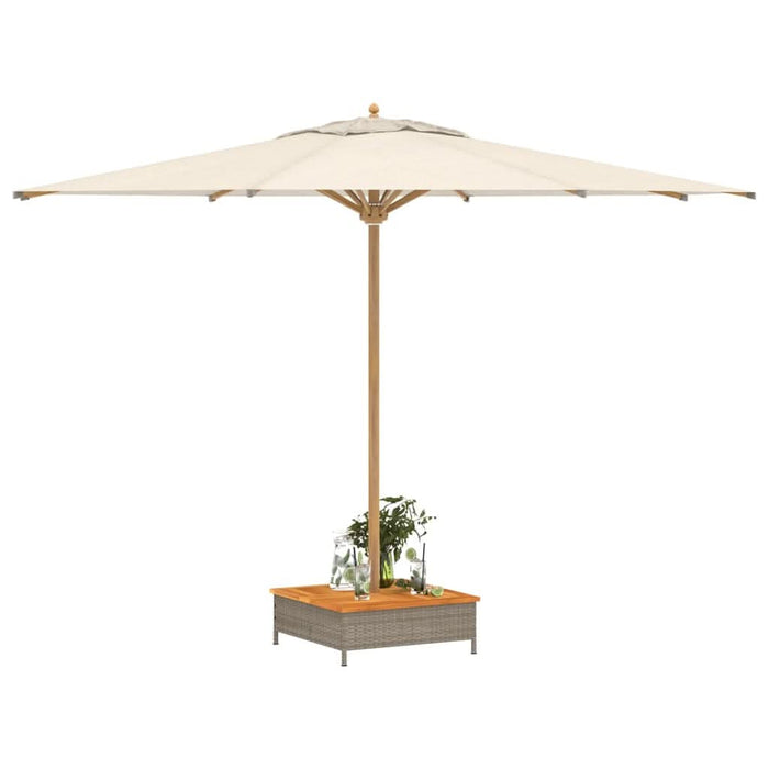 Mască suport umbrelă de soare, gri 70x70x25 cm poliratan/acacia - WALTI WALTI