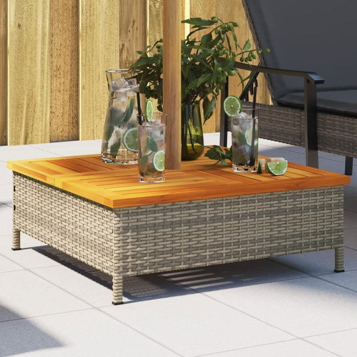 Mască suport umbrelă de soare, gri 70x70x25 cm poliratan/acacia - WALTI WALTI