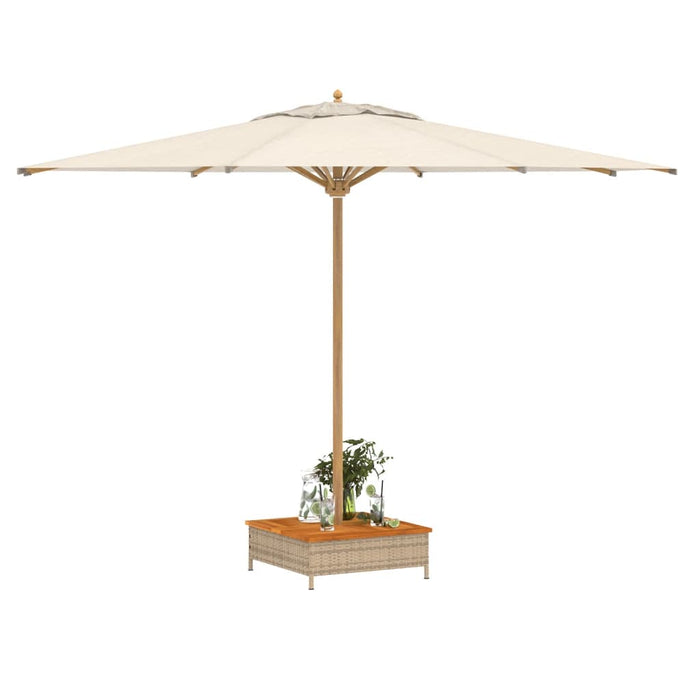 Mască suport umbrelă de soare, bej 70x70x25 cm poliratan/acacia - WALTI WALTI