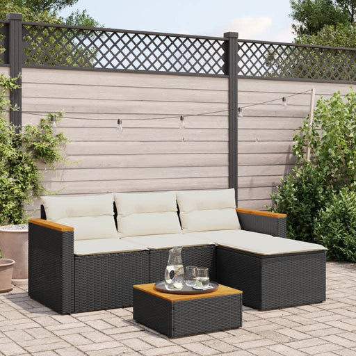 Set mobilier de grădină cu perne, 3 piese, negru, poliratan - WALTI WALTI
