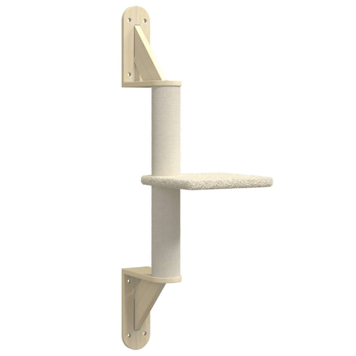 Ansamblu pisici de perete cu stâlp de zgâriere, crem, 85,5 cm WALTI