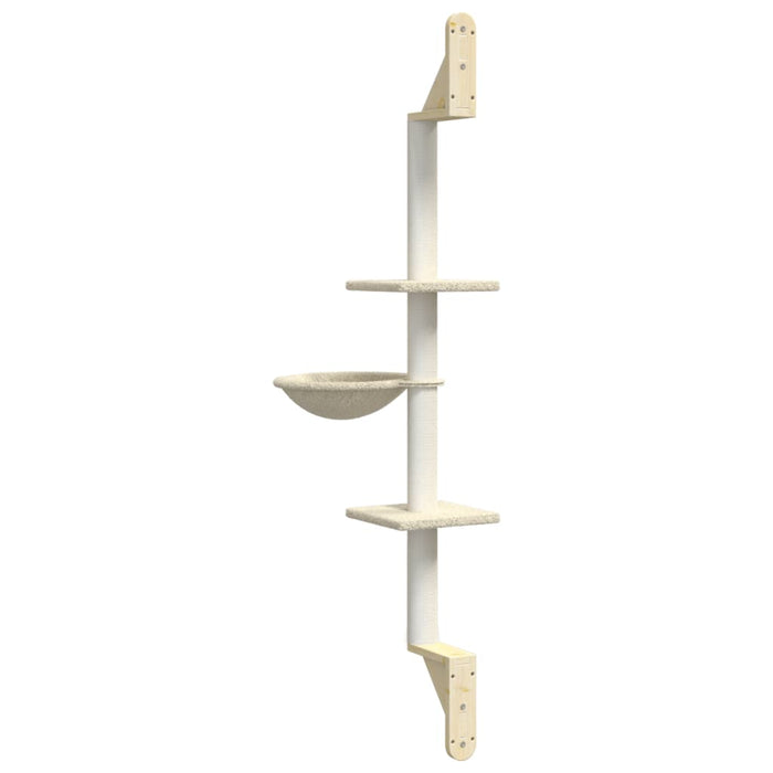 Ansamblu pisici de perete cu stâlp de zgâriere, crem, 142,5 cm - WALTI WALTI