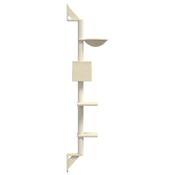 Ansamblu pisici de perete cu stâlp de zgâriere, crem, 187 cm WALTI