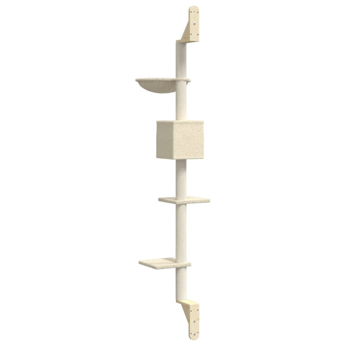 Ansamblu pisici de perete cu stâlp de zgâriere, crem, 187 cm WALTI