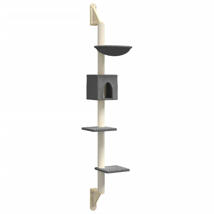 Ansamblu pisici perete cu stâlp zgâriere, gri închis, 187 cm WALTI