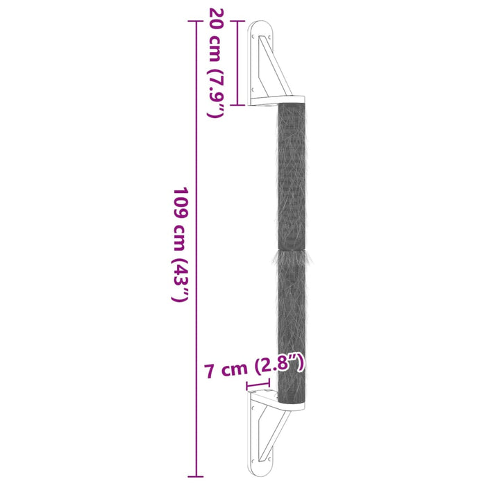 Ansamblu zgâriat pentru pisici, montat pe perete, 109 cm sisal - WALTI WALTI