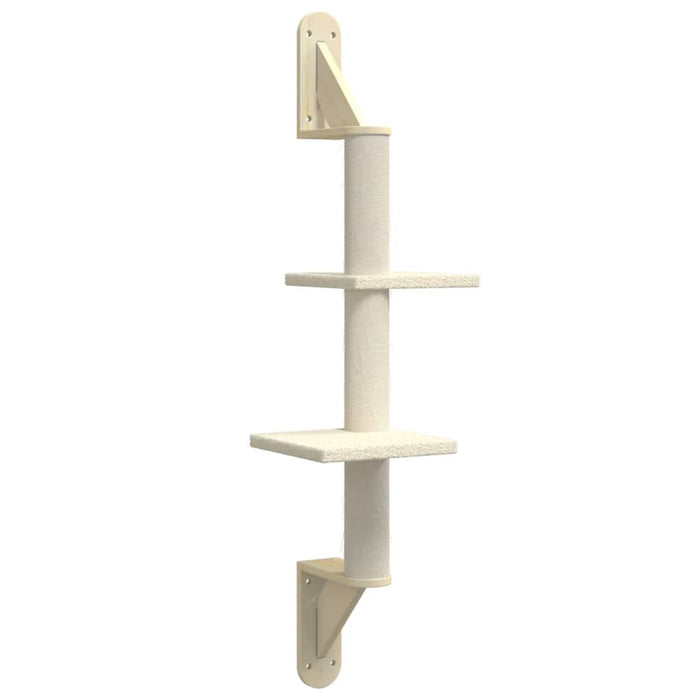 Ansamblu pisici de perete cu stâlp de zgâriere, crem, 108 cm - WALTI WALTI