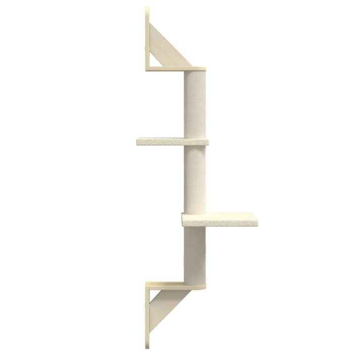 Ansamblu pisici de perete cu stâlp de zgâriere, crem, 108 cm - WALTI WALTI