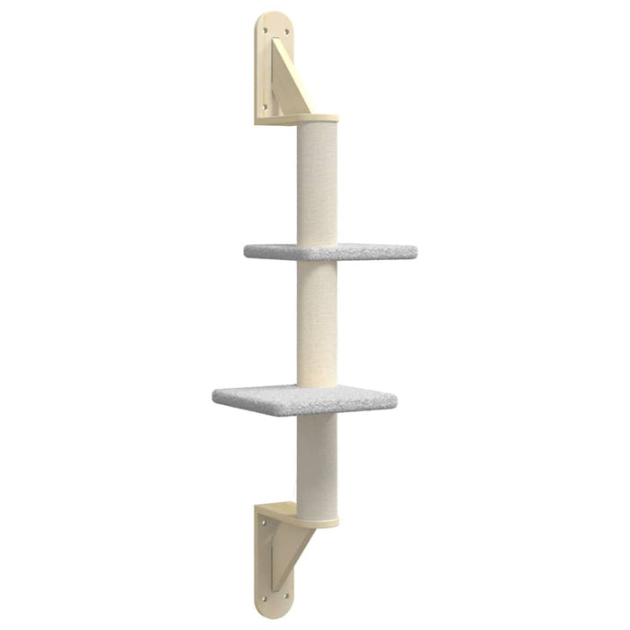 Ansamblu pisici perete cu stâlp zgâriere, gri deschis, 108 cm - WALTI WALTI