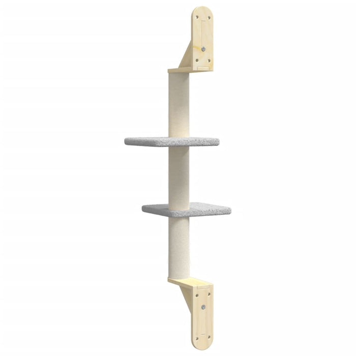 Ansamblu pisici perete cu stâlp zgâriere, gri deschis, 108 cm - WALTI WALTI