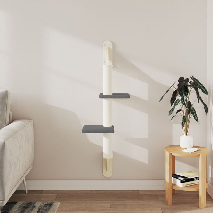 Ansamblu pisici perete cu stâlp zgâriere, gri închis, 108 cm - WALTI WALTI