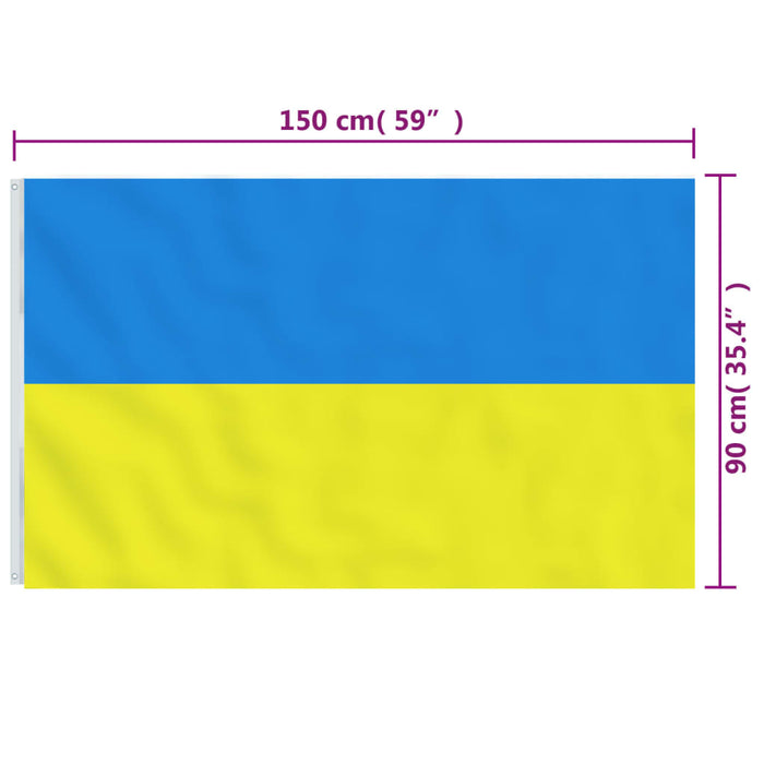 Steagul Ucrainei cu ocheți din alamă, 90x150 cm - WALTI WALTI