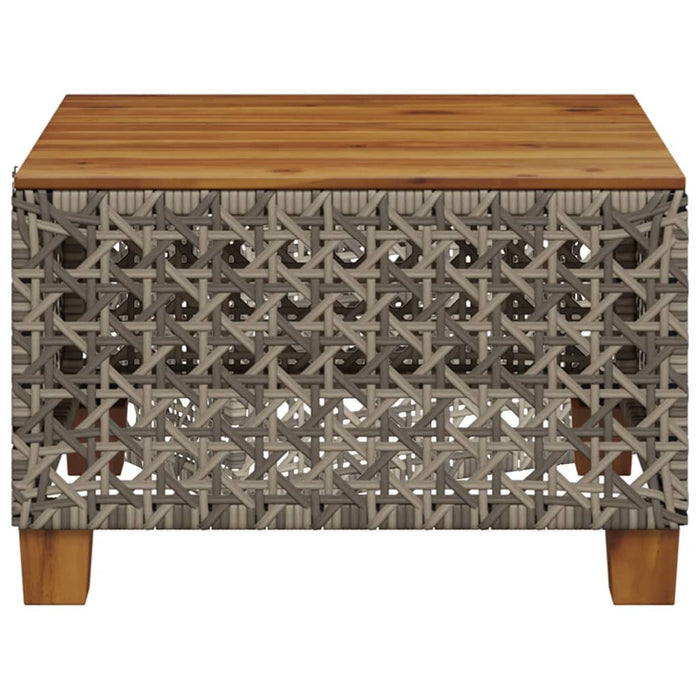 Masă de grădină, gri, 55x55x36 cm, poliratan și lemn acacia - WALTI WALTI