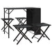 Set mobilier de grădină, pliabil, 5 piese, negru, poliratan - WALTI WALTI