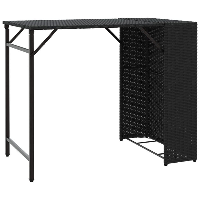 Set mobilier de grădină, pliabil, 5 piese, negru, poliratan - WALTI WALTI