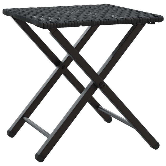 Set mobilier de grădină, pliabil, 5 piese, negru, poliratan - WALTI WALTI