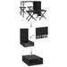 Set mobilier de grădină, pliabil, 5 piese, negru, poliratan - WALTI WALTI