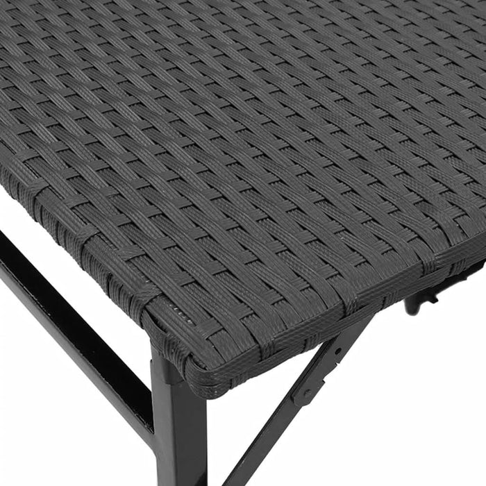 Set mobilier de grădină, pliabil, 5 piese, negru, poliratan - WALTI WALTI