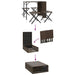 Set mobilier de grădină, pliabil, 5 piese, maro, poliratan - WALTI WALTI