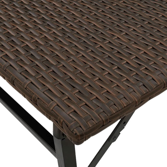 Set mobilier de grădină, pliabil, 5 piese, maro, poliratan - WALTI WALTI