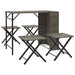 Set mobilier de grădină, pliabil, 5 piese, gri, poliratan - WALTI WALTI