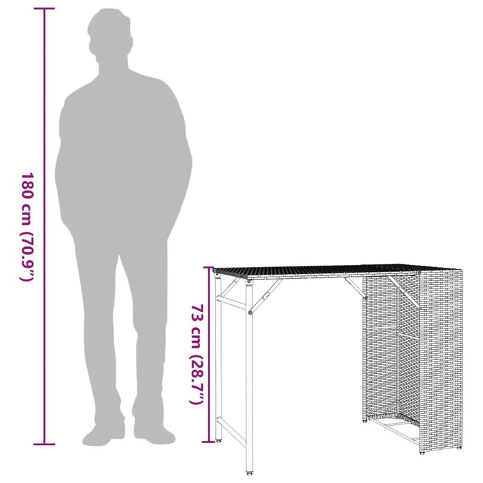 Set mobilier de grădină, pliabil, 5 piese, gri, poliratan - WALTI WALTI