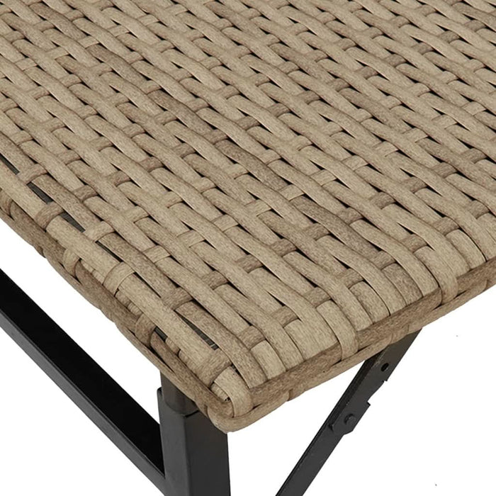 Set mobilier de grădină, pliabil, 5 piese, bej, poliratan - WALTI WALTI