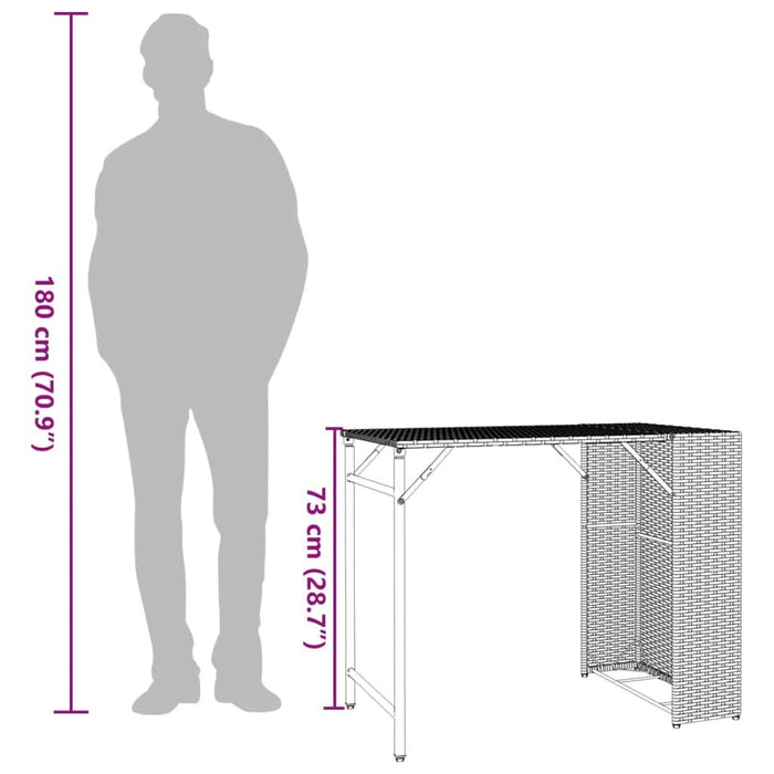 Set mobilier de grădină, pliabil, 5 piese, bej, poliratan - WALTI WALTI