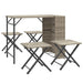Set mobilier de grădină, pliabil, 5 piese gri deschis poliratan - WALTI WALTI