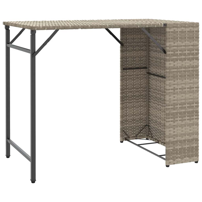 Set mobilier de grădină, pliabil, 5 piese gri deschis poliratan - WALTI WALTI