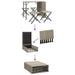 Set mobilier de grădină, pliabil, 5 piese gri deschis poliratan - WALTI WALTI