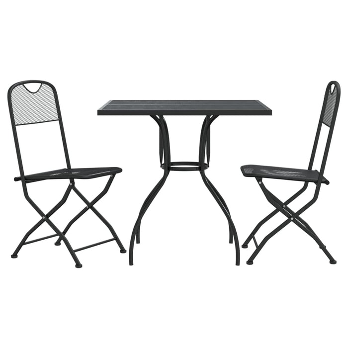 Set de masă pentru grădină, 3 piese, plasă metalică antracit WALTI