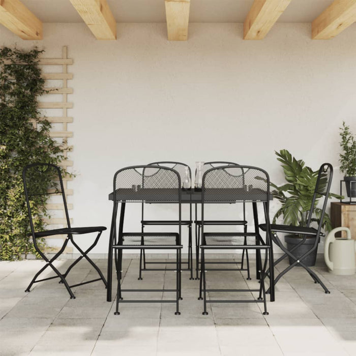 Set de masă pentru grădină, 7 piese, plasă metalică antracit - WALTI WALTI