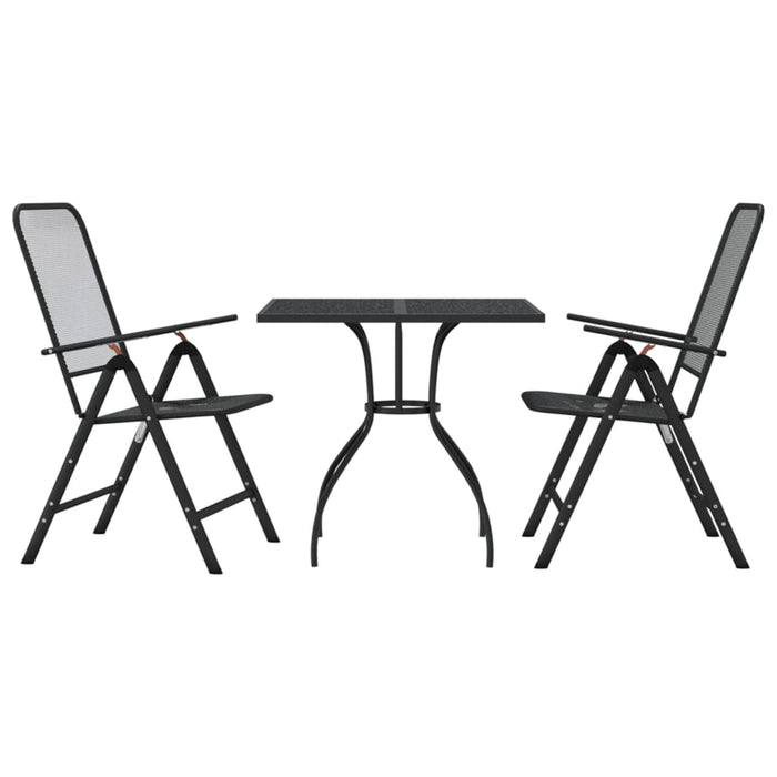 Set de masă pentru grădină, 3 piese, plasă metalică antracit WALTI