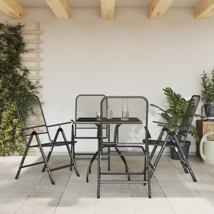 Set de masă pentru grădină, 5 piese, plasă metalică antracit WALTI