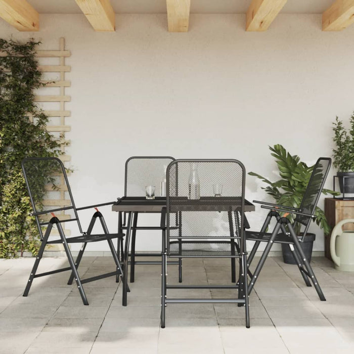 Set de masă pentru grădină, 5 piese, plasă metalică antracit WALTI