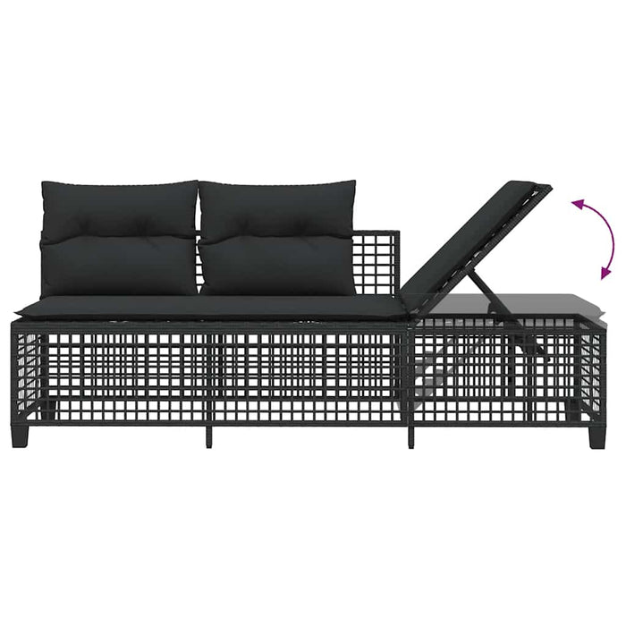 Set mobilier colțar de grădină cu perne 3 piese negru poliratan - WALTI WALTI